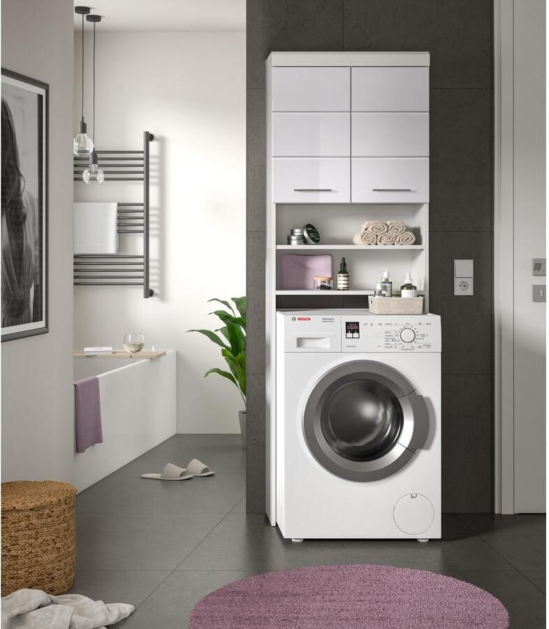 INOSIGN Kast voor wasmachine Siena breedte 63 cm voor wasmachine & droger 2 deuren MDF-front