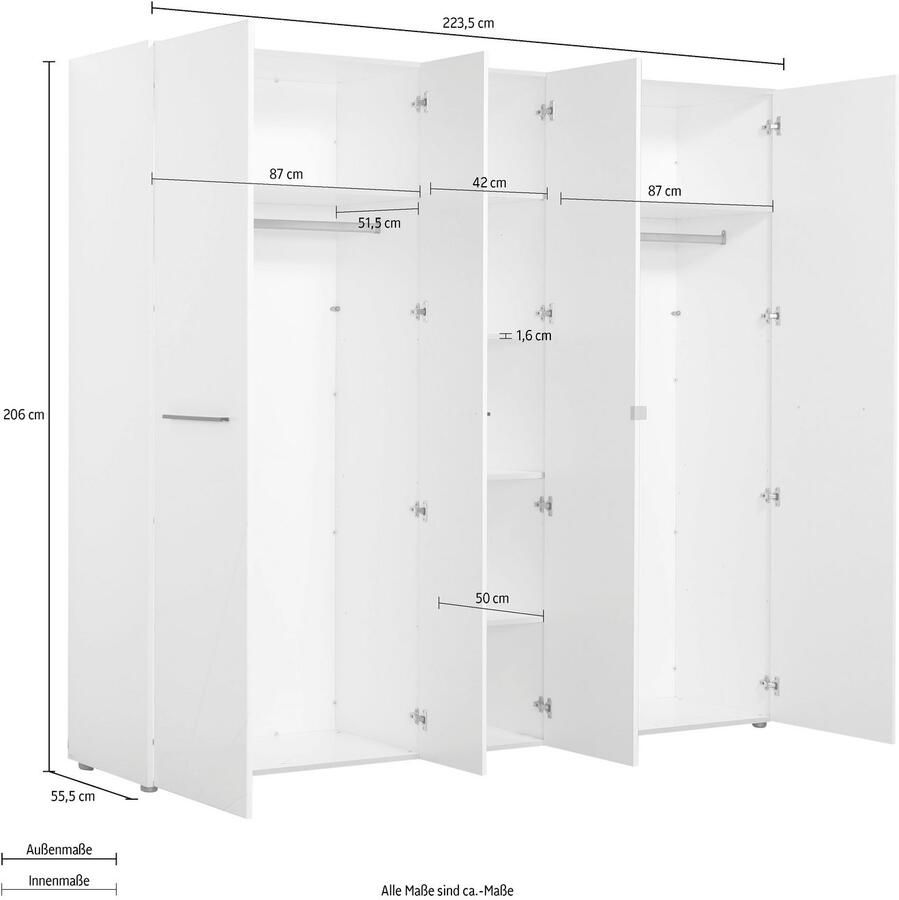 INOSIGN Kledingkast Ksanti hoogglanzend front met spiegel
