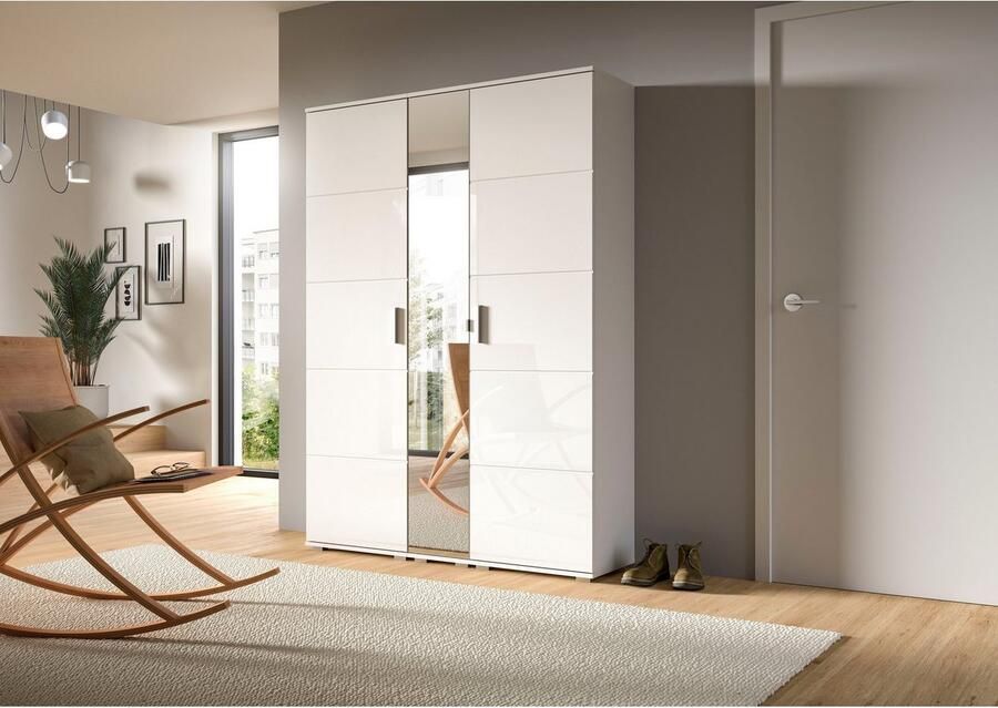 INOSIGN Kledingkast Valge Hoogte 191 cm 1 Spiegeldeur 6 Vakken 4 in hoogte verstelbare Planken