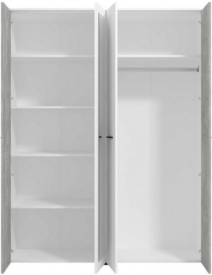 INOSIGN Kledingkast Varadero 2 moderne kleurcombinaties met zwarte handgrepen met 1 spiegeldeur in de breedtes 119 en 157 cm fsc-gecertificeerd