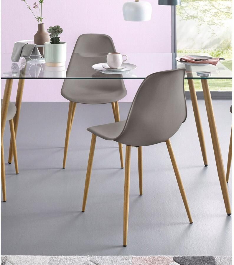 INOSIGN Kuipstoel MILLER (set van 2 of set van 4) kuipzitting in kunststof