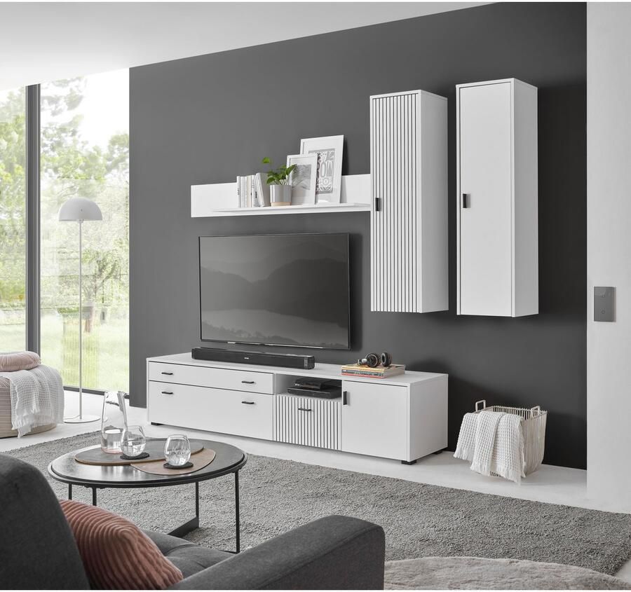 INOSIGN Multifunctionele kast Hudson in moderne trendkleur handgrepen van metaal (zwart) hoogte 120 cm