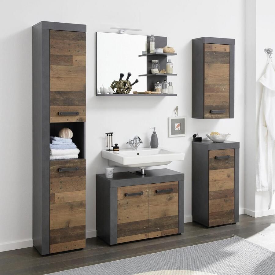 INOSIGN Onderkast Ilana Badkamerkast in moderne industriële stijl afmetingen (B D H) 36 31 81 cm