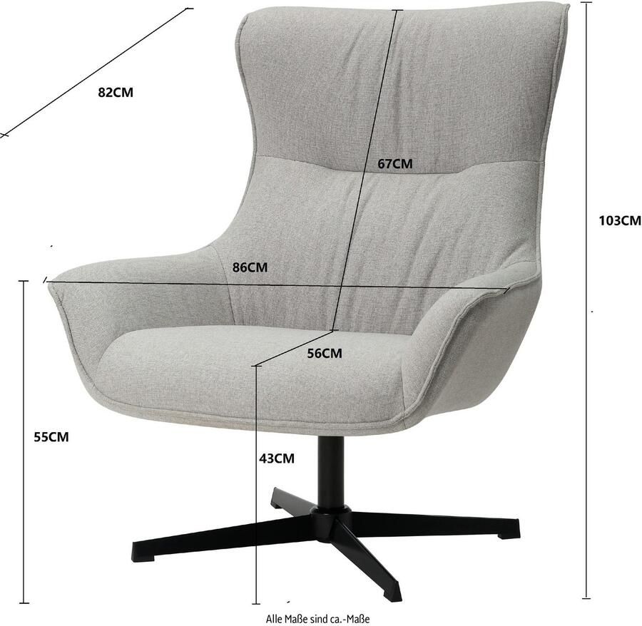 INOSIGN Oorfauteuil FORNEY relaxstoel tv-stoel lounge-stoel