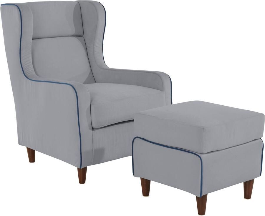 INOSIGN Oorfauteuil Rhada met contrastkleurige opstaande naad bxdxh: 73x85x99 cm