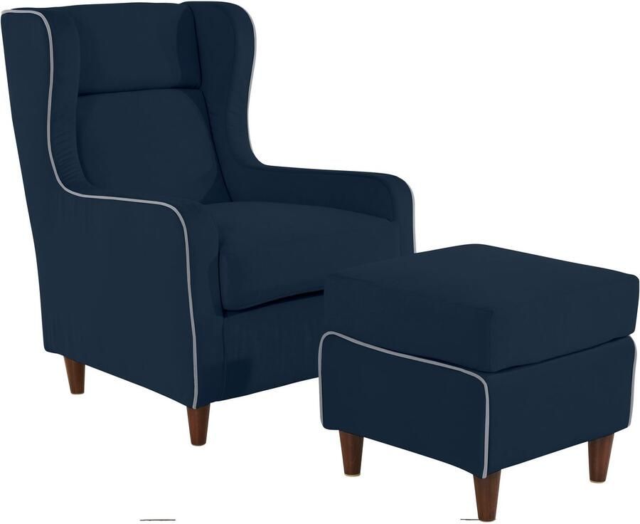 INOSIGN Oorfauteuil Rhada met contrastkleurige opstaande naad bxdxh: 73x85x99 cm