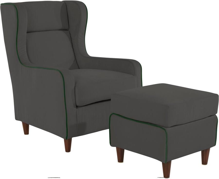 INOSIGN Oorfauteuil Rhada met contrastkleurige opstaande naad bxdxh: 73x85x99 cm