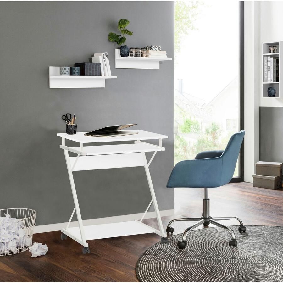 INOSIGN Pc-bureau ERVIE Rollende tafel Laptoptisch stabiel metalen frame met toetsenborduitrek 60x73 cm