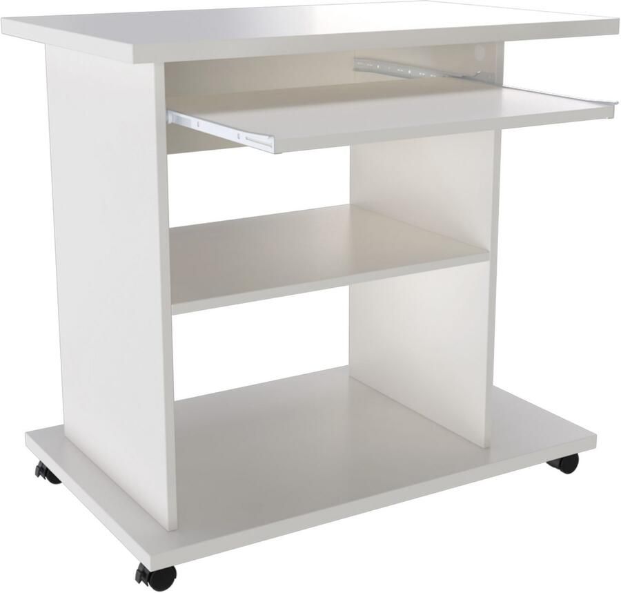 INOSIGN Pc-bureau LOKVE Laptoptisch Bureau rollend toetsenborduitrek torenvak printervak hoogte 75 cm