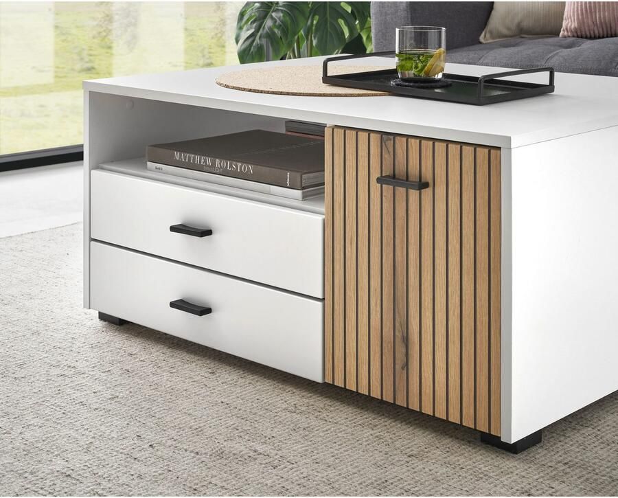 INOSIGN Salontafel Hudson in moderne trendkleur handgrepen van metaal (zwart) breedte 90 cm