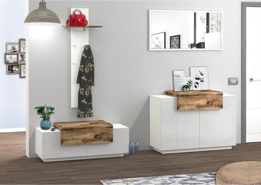 INOSIGN Schoenenbank Coro schoenenbank schoenencommode schoenenrek greeploos dubbele diepte