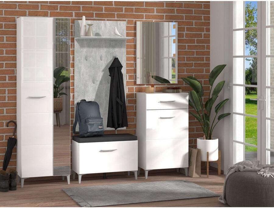 INOSIGN Schoenenkast Belfort schoenenkast schoenenrek hoogte 105 cm in opaque wit met mdf-beklede fronten modern ontwerp