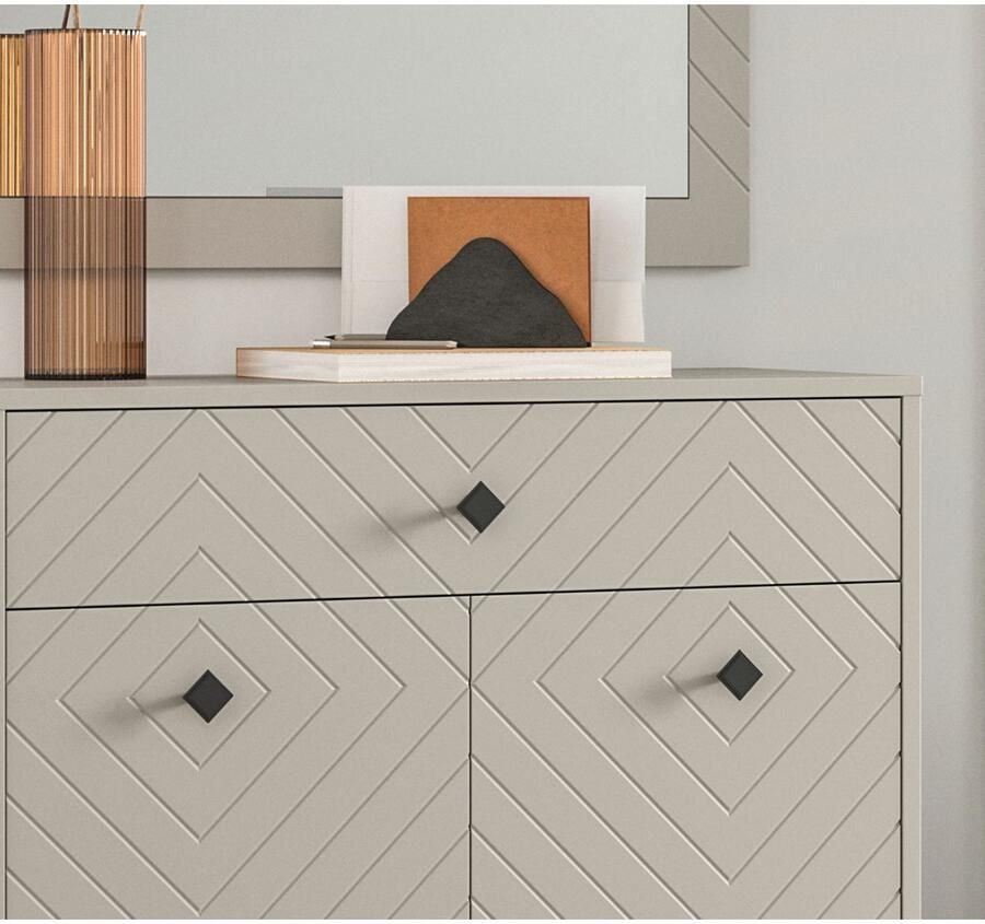 INOSIGN Halmeubelset Mento 2-delig ornamentfrezing in de front bestaande uit: (set 2 stuks)