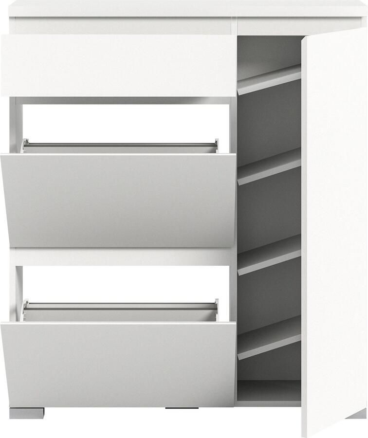 INOSIGN Schoenenkast Skoskap Diepte 27 cm 2 Deurtjes met schoenrol 1 Lade 1 Deur Plaats voor 6 paar schoenen schoenenkipper schoenenkast schoenenrek commode