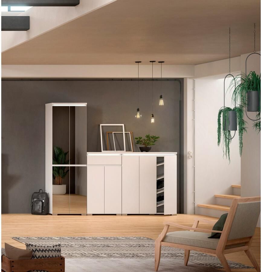 INOSIGN Schoenenkast Skoskap Diepte 40 cm 4 Deuren 9 Vakken 7 in hoogte verstelbare Planken