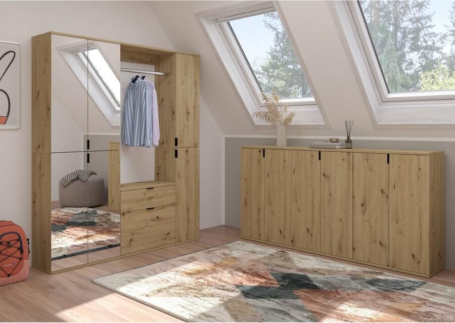 INOSIGN Halmeubelset Trondheim Breedte 91 cm bestaande uit 2 Kommoden 3 Deuren 10 Vakken (set 2-delig)