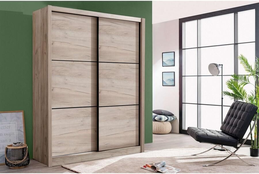 INOSIGN Schuifdeurkast Navara kledingkast linnenkast in 3 breedtes met complete binnenuitrusting fsc -gecertificeerd