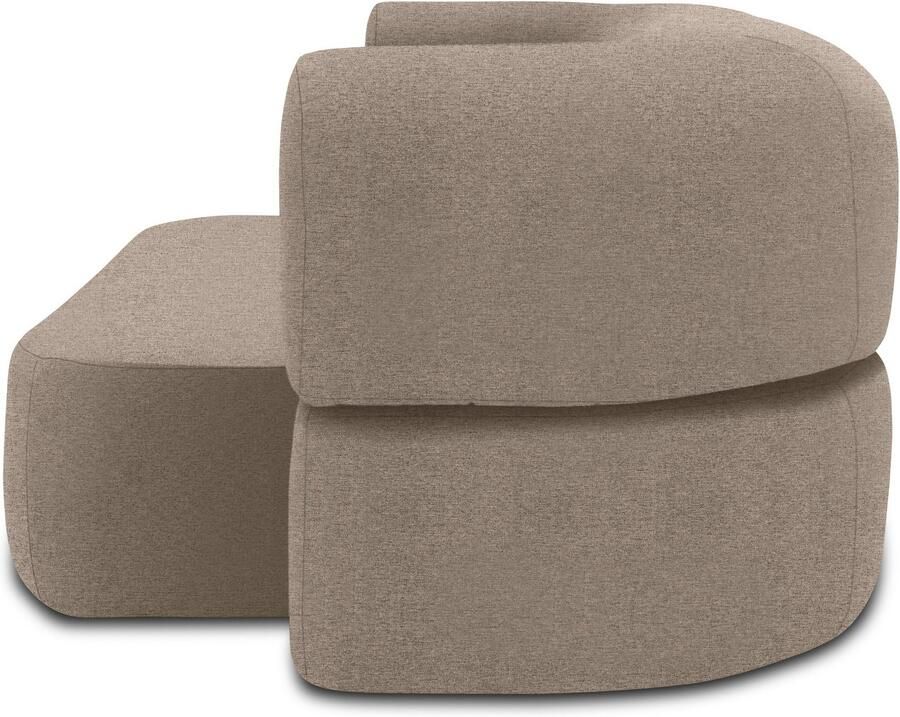 INOSIGN Slaapbank Denair ovaal pocketvering slaapbank organisch design. Breedte 208cm 2-zitsbank kan worden omgevormd tot een ligoppervlak door hem neer te klappen