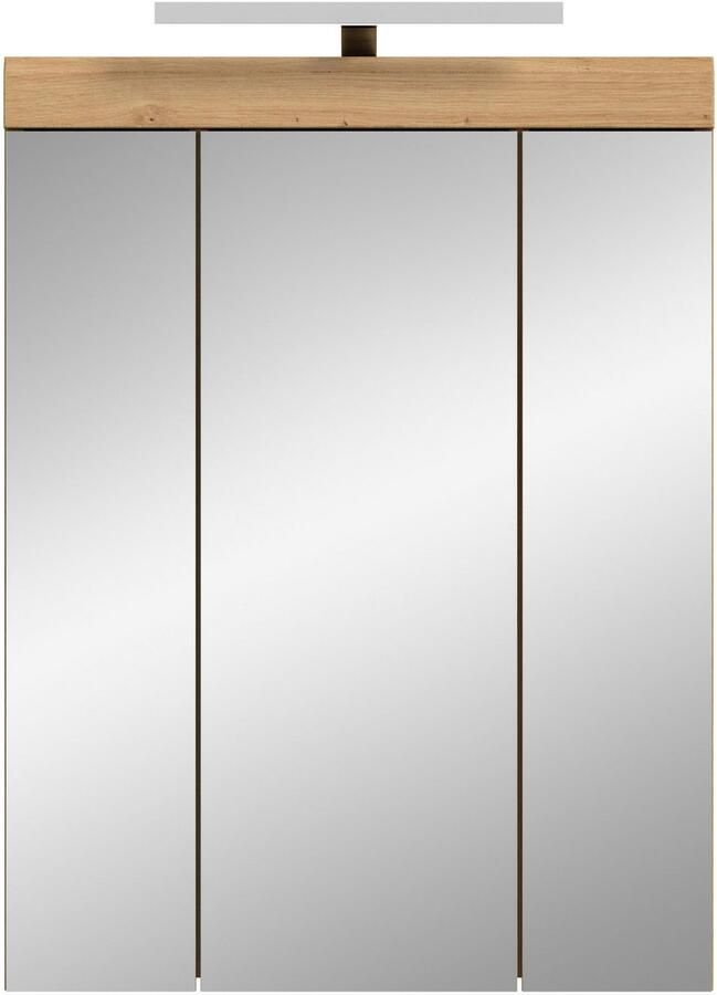 INOSIGN Spiegelkast Siena breedte 60 cm incl. verlichting 3 spiegelt deuren 9 vakken in verschillende kleuren verkrijgbaar badkamermeubels spiegel badkamerkast badkamer (set)