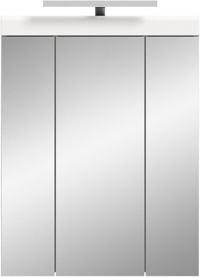 INOSIGN Spiegelkast Siena breedte 60 cm incl. verlichting 3 spiegelt deuren 9 vakken in verschillende kleuren verkrijgbaar badkamermeubels spiegel badkamerkast badkamer (set)