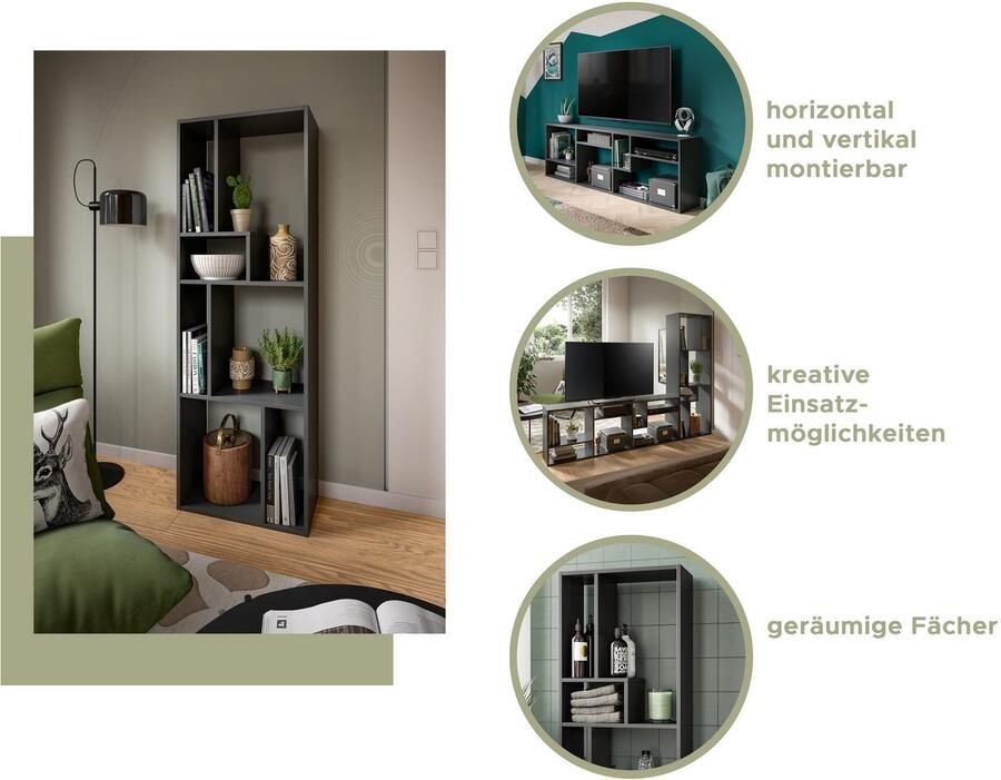 INOSIGN Staand rek Korak breedte 159 cm verticaal of horizontaal te monteren universaal inzetbaar rek lowboard roomdivider tv-meubels wandrek