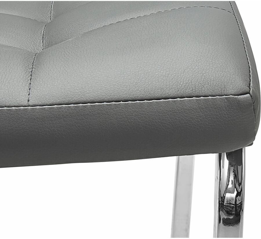 INOSIGN Stoel met 4 poten Paars (set van 2) bekleding in imitatieleer verchroomd metalen frame (set 2 stuks)