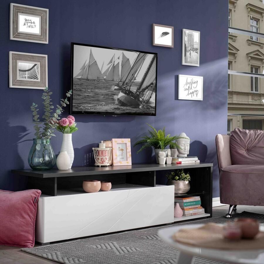 INOSIGN Tv-meubel Arctic TV-Board TV-kast Br. 170 cm met en zonder LED-verlichting front met frezing