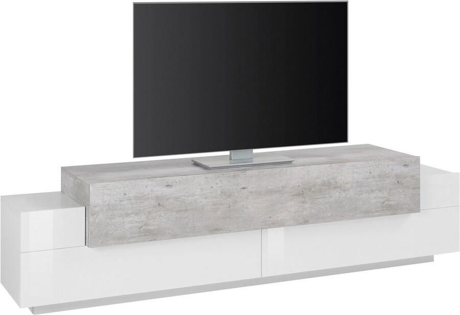 INOSIGN Tv-meubel Coro lowboard TV-commode TV-meubelen TV-bank met 3 kleppen waarvan 2 met push-to-open functie breedte 200 cm
