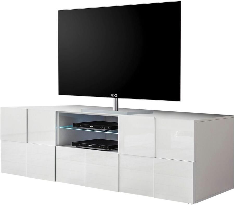 INOSIGN Tv-meubel Dama Breedte 181 cm TV-meubel 2 deuren 1 lade TV-kast Front in 3D-uiterlijk veel opbergruimte verschillende kleuren