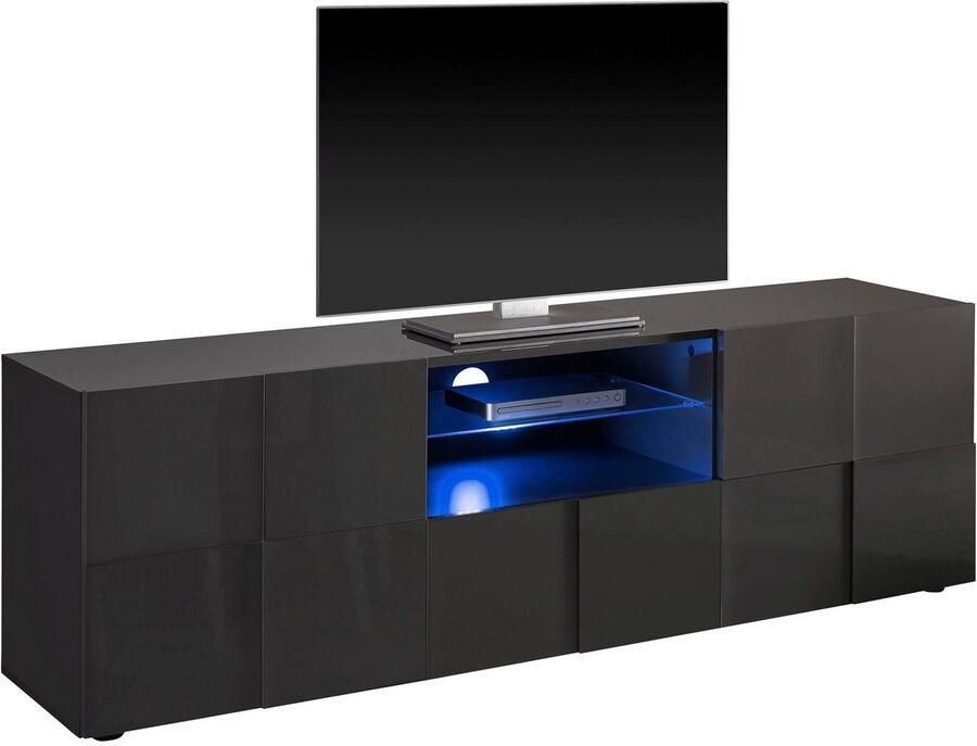 INOSIGN Tv-meubel Dama Breedte 181 cm TV-meubel 2 deuren 1 lade TV-kast Front in 3D-uiterlijk veel opbergruimte verschillende kleuren