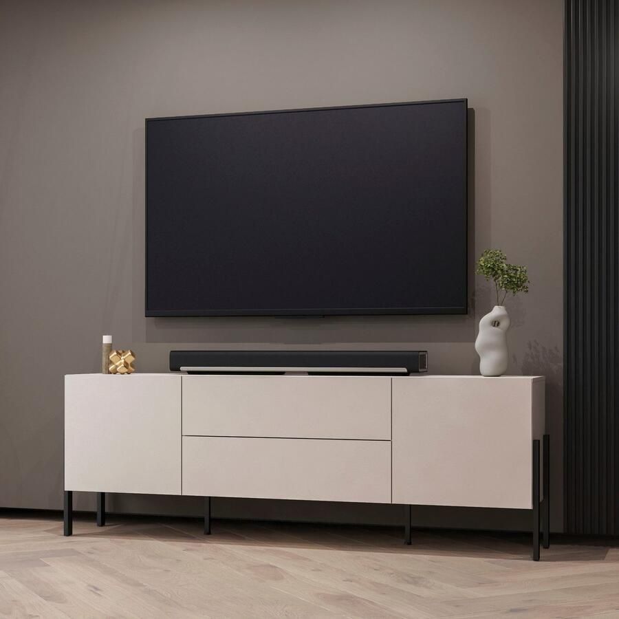 INOSIGN Tv-meubel Jukon breedte 200 cm moderne grepless TV-commode 2 deuren 2 lades