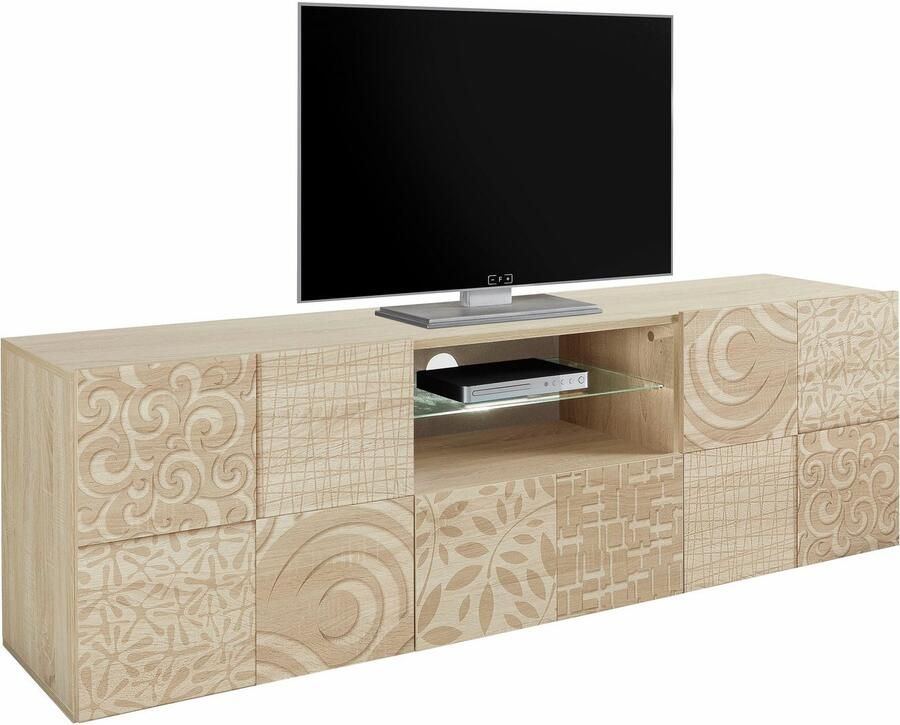 INOSIGN Tv-meubel Miro Breedte 181 cm met decoratieve zeefdruk