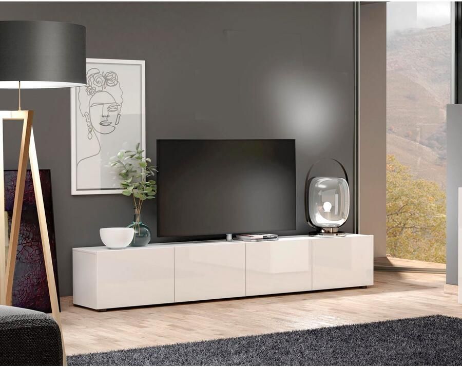 INOSIGN Tv-meubel Mister TV-meubel TV-bank TV-kast TV-meubels met 4 kleppen volledig hoogglans gelakt breedte 225 cm