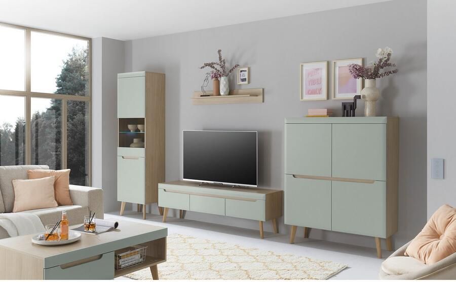INOSIGN Tv-meubel Torge TV-kast TV-kommode televisiekast TV-bord afgeschuinde poten drie kleuren scandi design 160 cm breed (1 stuk)