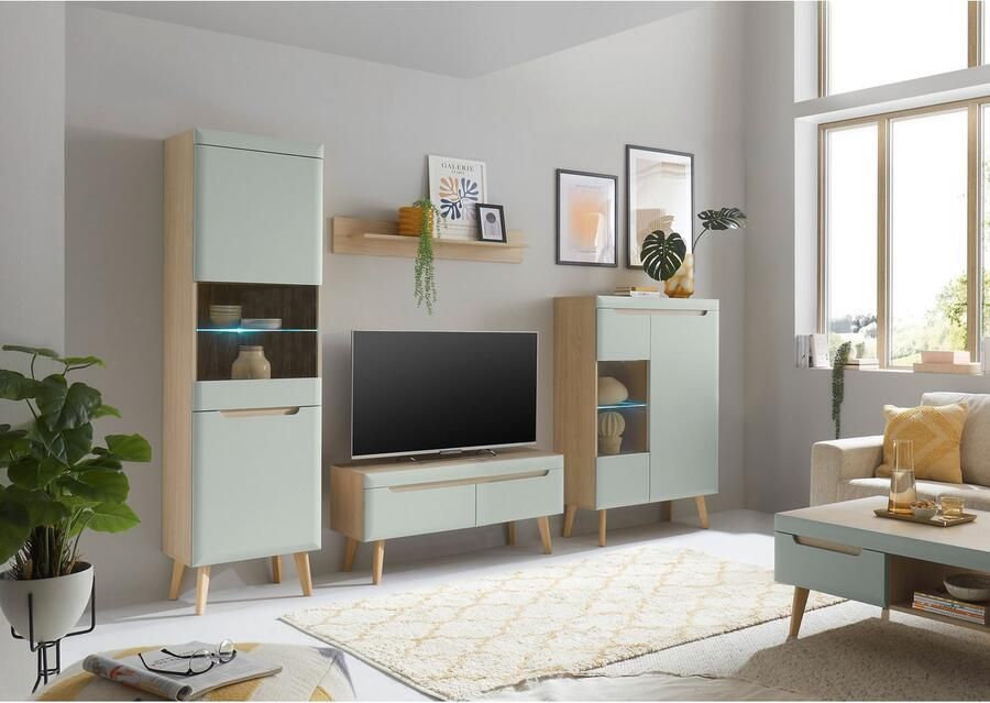 INOSIGN Tv-meubel Torge TV-kast TV-kommode televisiekast TV-bord afgeschuinde poten drie kleuren scandi design 107 cm breed (1 stuk)