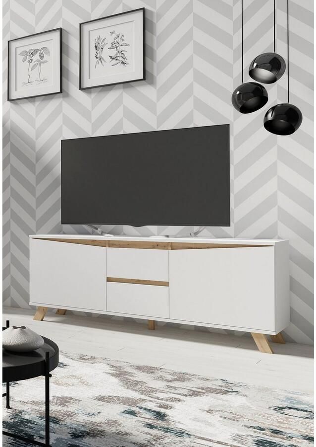 INOSIGN Tv-meubel VALENTIN 160 cm tv-meubel met 2 deuren en 2 lades in modern scandinavisch design