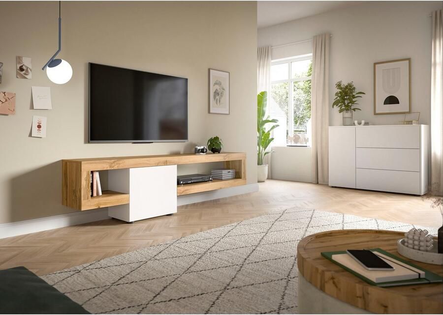 INOSIGN Tv-meubel Zolder breedte 190 cm push-to-open 1 deur 2 open vakken