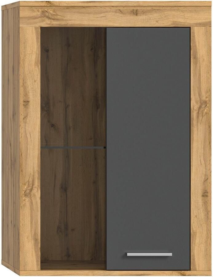 INOSIGN Vitrinekast Aosta breedte 60 cm staand of hangend in verschillende kleuren Deurafdichting verwisselbaar 1 glazen inlegvloer hangvitrine staande vitrine