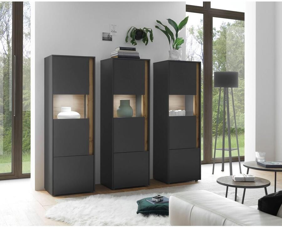 INOSIGN Vitrinekast City Giron moderne hoge kast glazen vitrine tijdloos modern voldoende opbergruimte veelzijdig inzetbaar