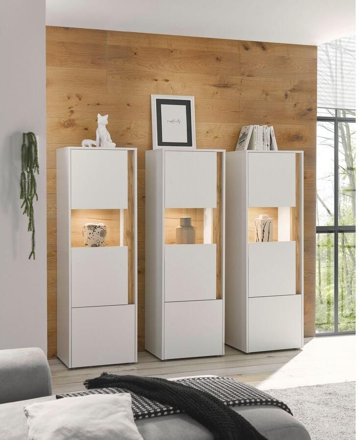 INOSIGN Vitrinekast City Giron moderne hoge kast glazen vitrine tijdloos modern voldoende opbergruimte veelzijdig inzetbaar