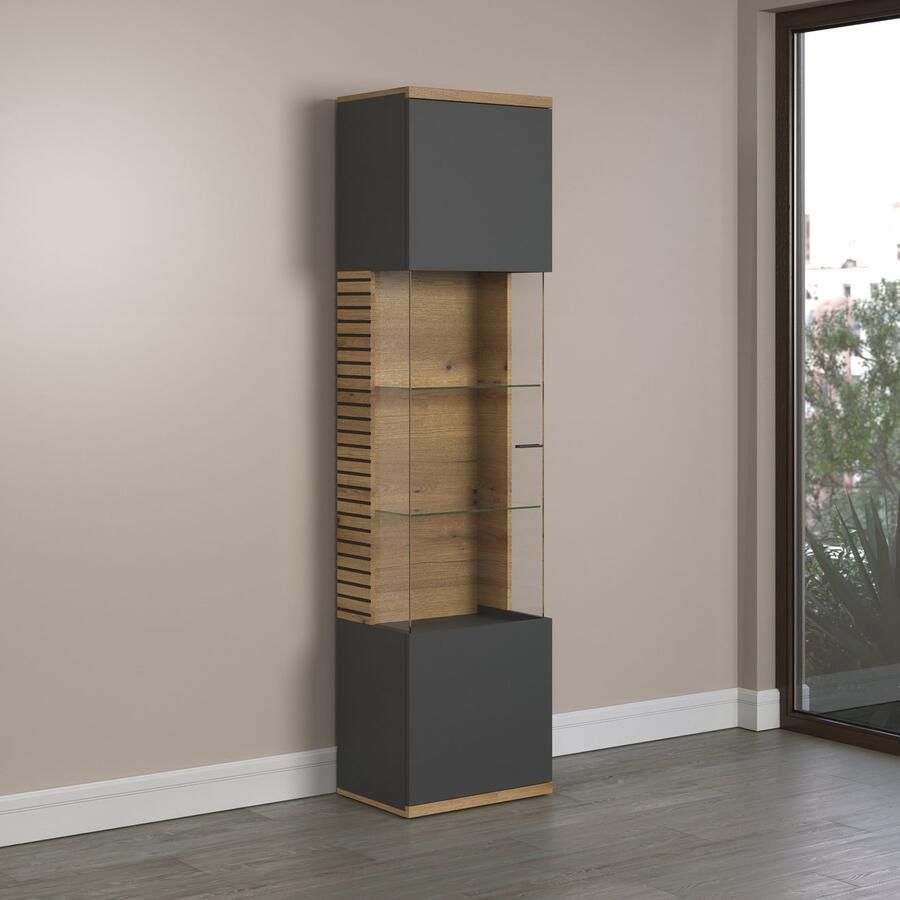 INOSIGN Vitrinekast GALWAY Woonkamer vitrine in ribbellook en royale presentatieoppervlak