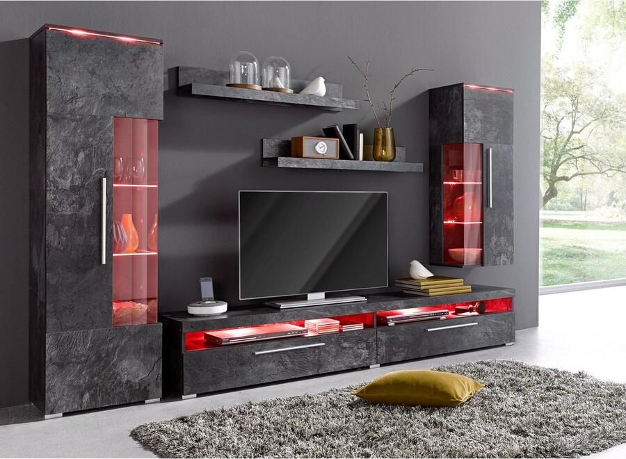 INOSIGN Vitrinekast India hoogte 160 cm stijlvolle vitrinekast met verstelbare glasplateaus