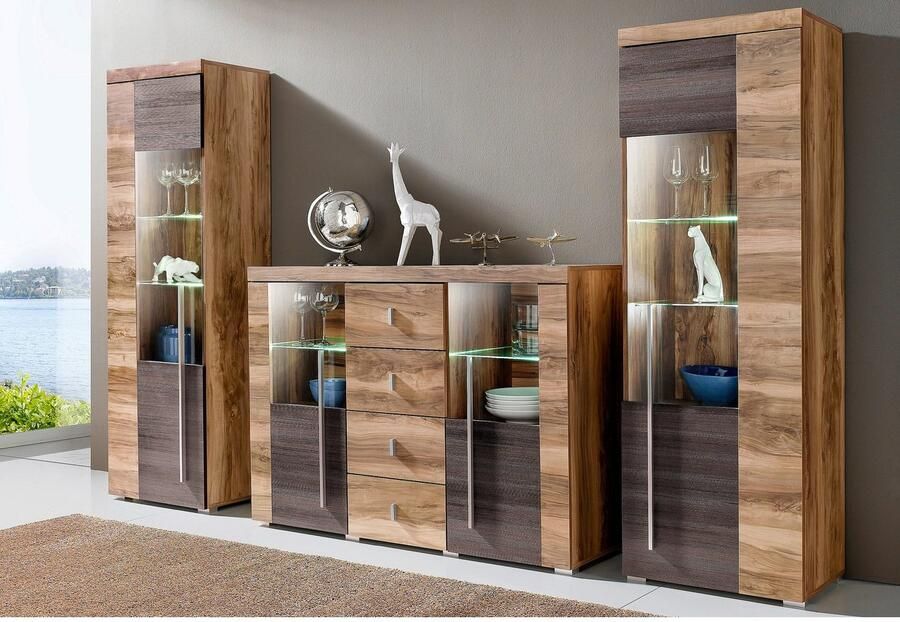 INOSIGN Vitrinekast Roger hoogte 160 cm stijlvolle vitrinekast met verstelbare glasplateaus