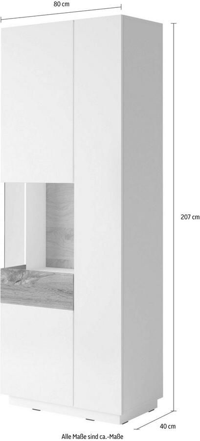 INOSIGN Vitrinekast Silke Hoogte 207 cm