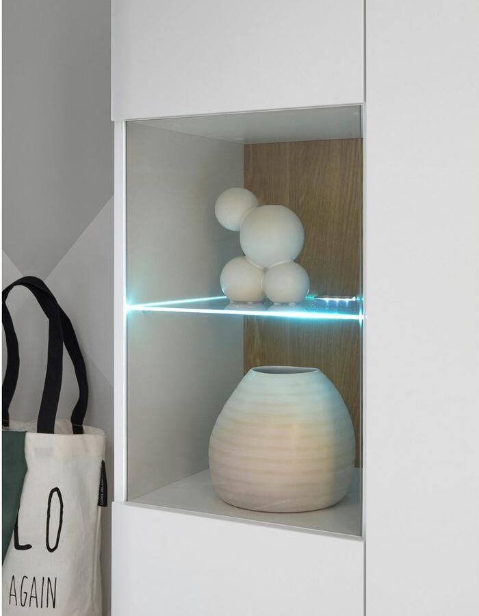 INOSIGN Vitrinekast Torge hoge kast glazen vitrine staande vitrine vitrinekast in drie verschillende kleuren beschikbaar glazen deur & -bodem 90 cm breed (1 stuk)