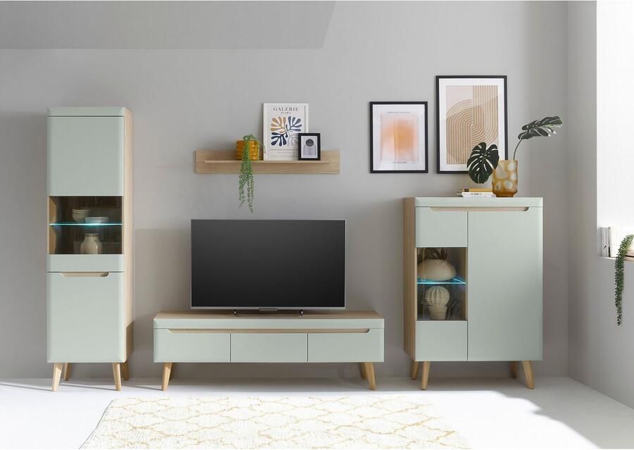 INOSIGN Vitrinekast Torge hoge kast glazen vitrine staande vitrine vitrinekast in drie verschillende kleuren beschikbaar glazen deur & -bodem 53 cm breed (1 stuk)