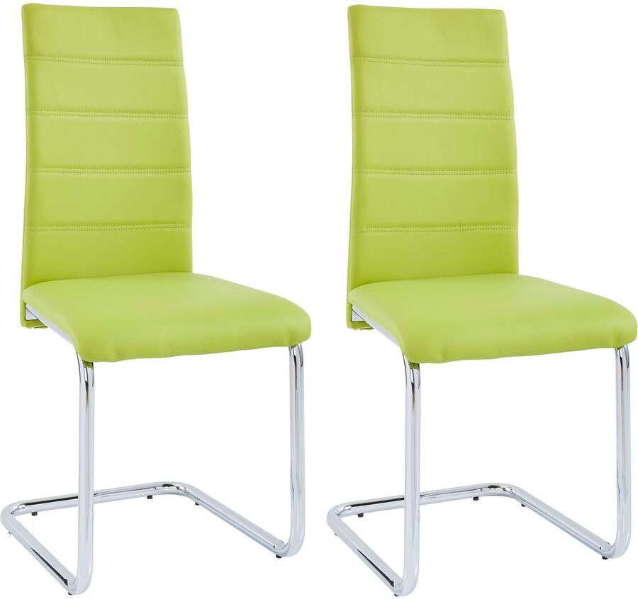 INOSIGN Vrijdragende stoel Adora (2 of set van 4) bekleding in imitatieleer verchroomd metalen frame (set)