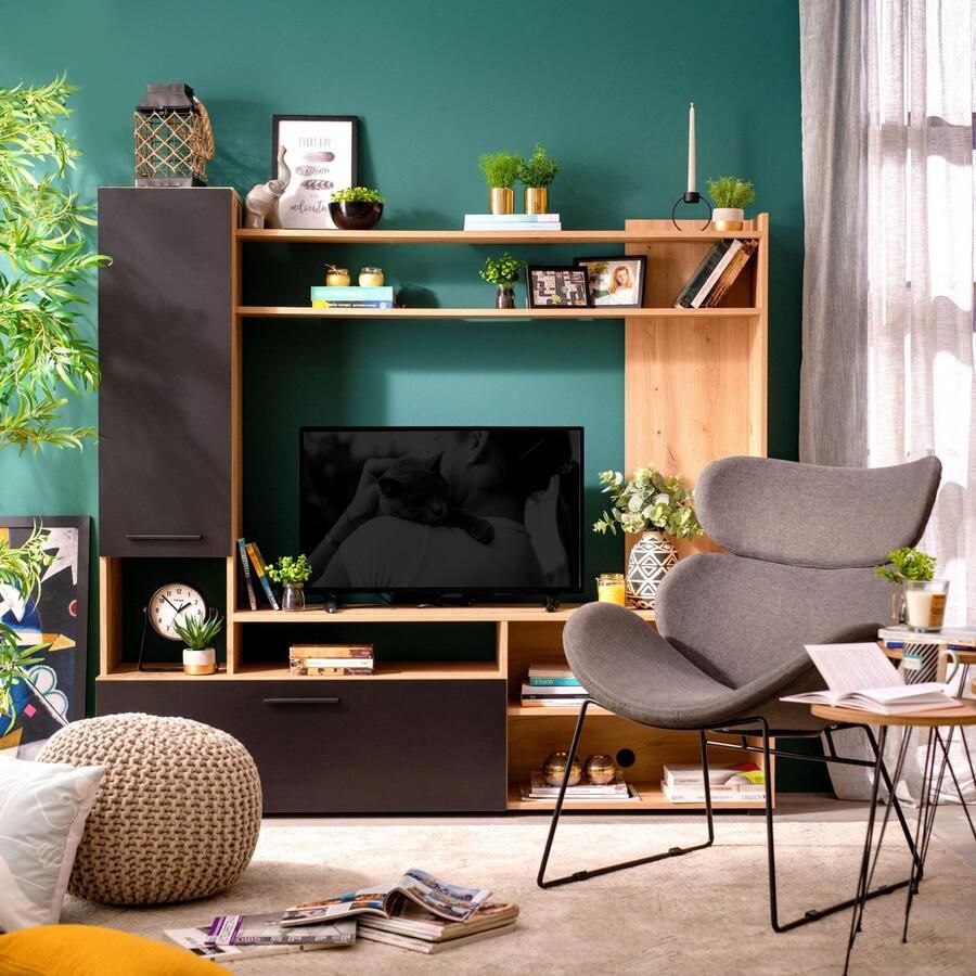 INOSIGN Wandmeubel Braga woonwand mediawand aanbouwwand voor TV tot 60' breedte 169 cm (complete set 3 stuks)