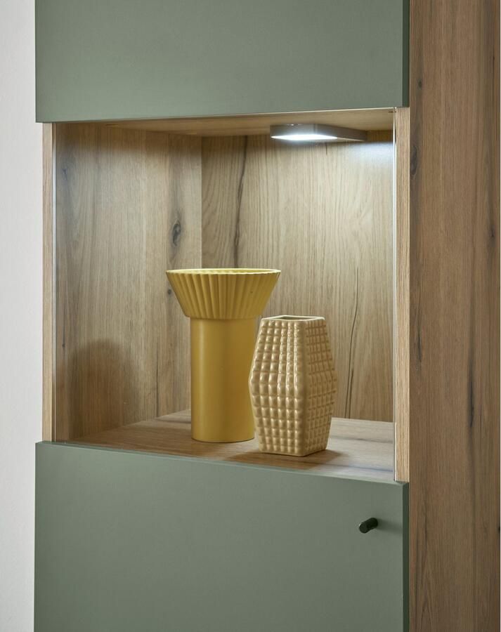 INOSIGN Vitrinekast MAVAS in moderne trendkleur handgrepen van metaal (zwart) hoogte 197 cm