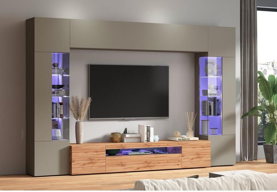 INOSIGN Wandmeubel New Egypt bestaande uit 2 opbergvitrines 1 lowboard 1 hangkast (4 stuks)